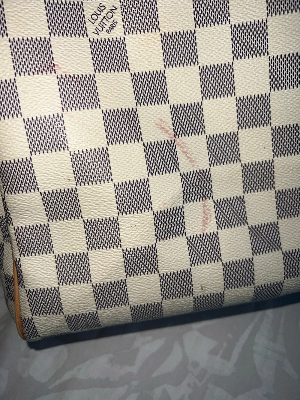 Checkered handbag - White/Blue Check